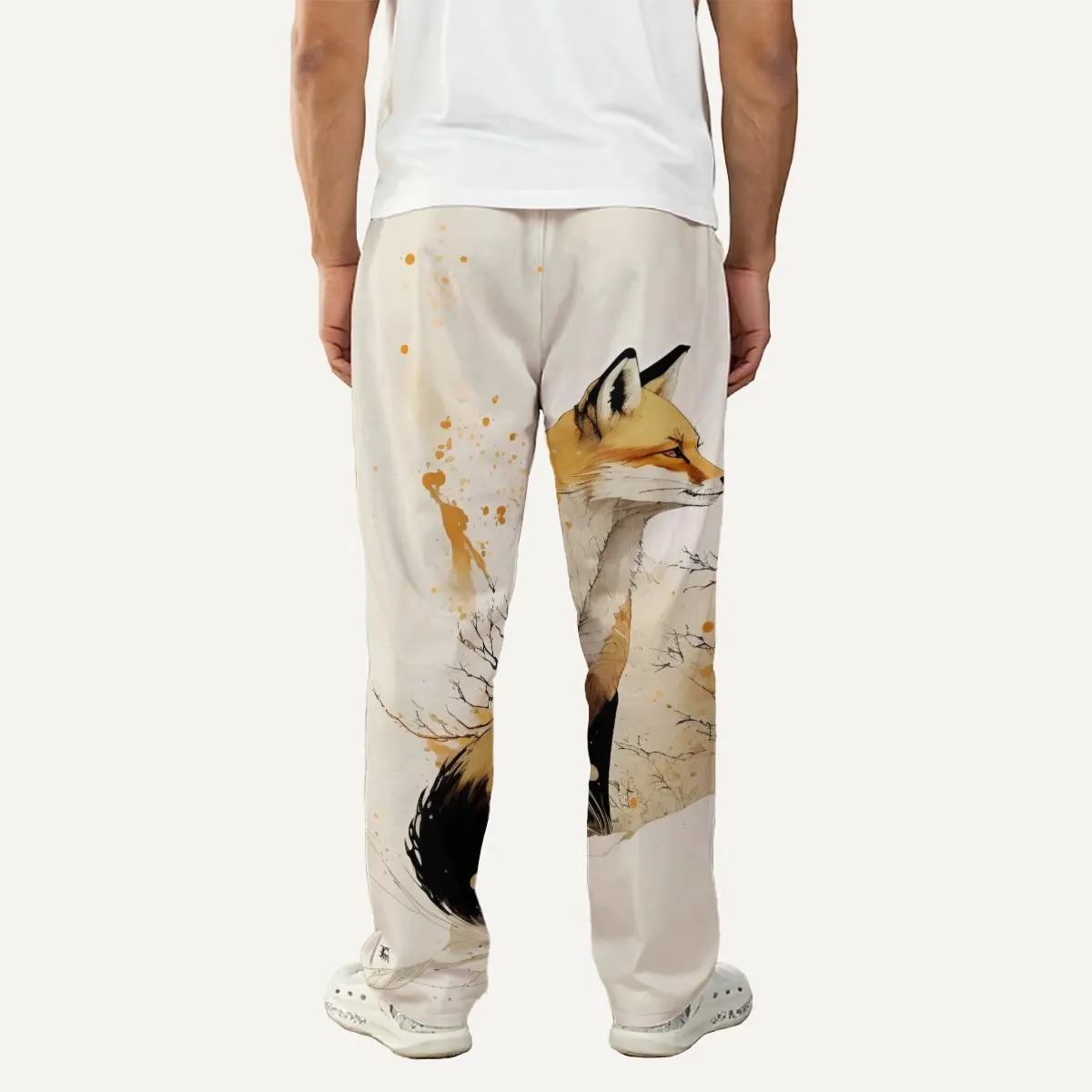 DHgatepod Men's All-Over Print Sleep Pants - Soft Milk Silk Fleece, Breathable Lounge Pants with Elastic Waistband for Home Comfort