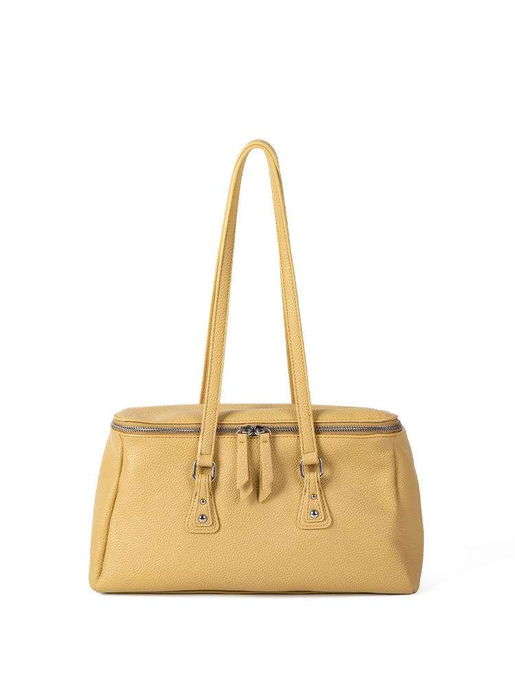 Korean-style high-end large-capacity lychee pattern underarm bag new trendy niche luxury simple soft leather handbag and shoulder bag