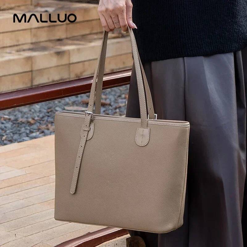 Women Genuine Leather Vintage High Quality Simple Handbag Lady Shoulder Bag Female Large Capacity Bucket Bags