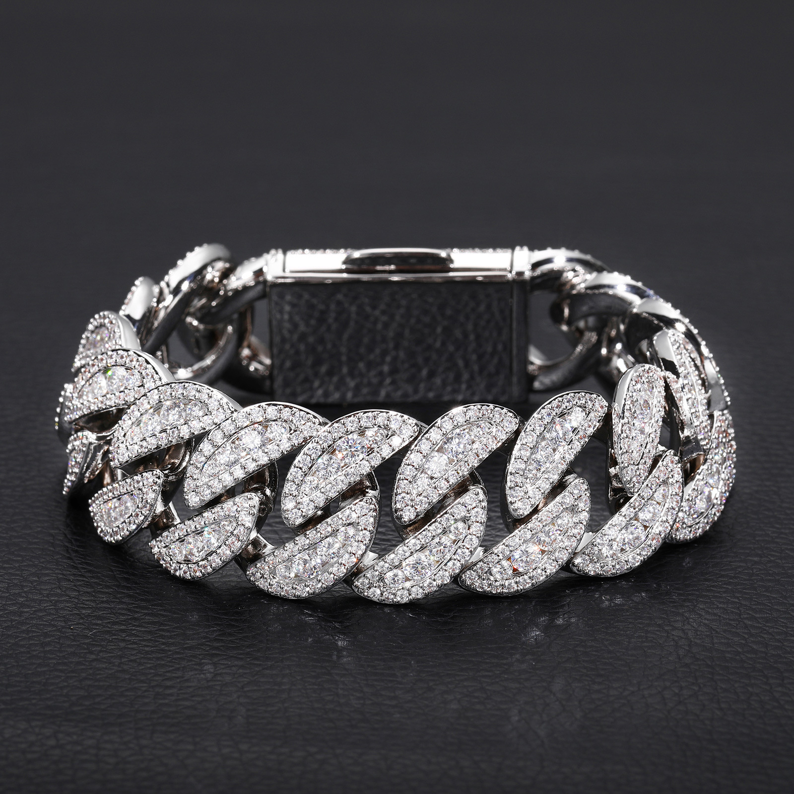 22mm Hip Hop Miami Cuban Chain Necklace Bracelets 5A Zircon Gold Plated Jewelry