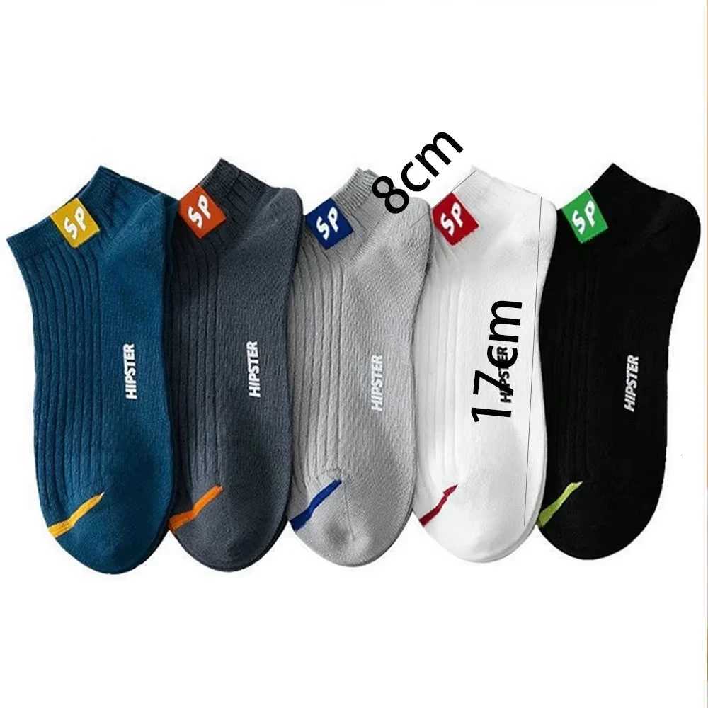 5 Pairs Men Socks Set Cotton Ankle Socks Low Cut Breathable Short Socks Soft Comfy Casual Sport Socks for Daily Summer Wear D250911