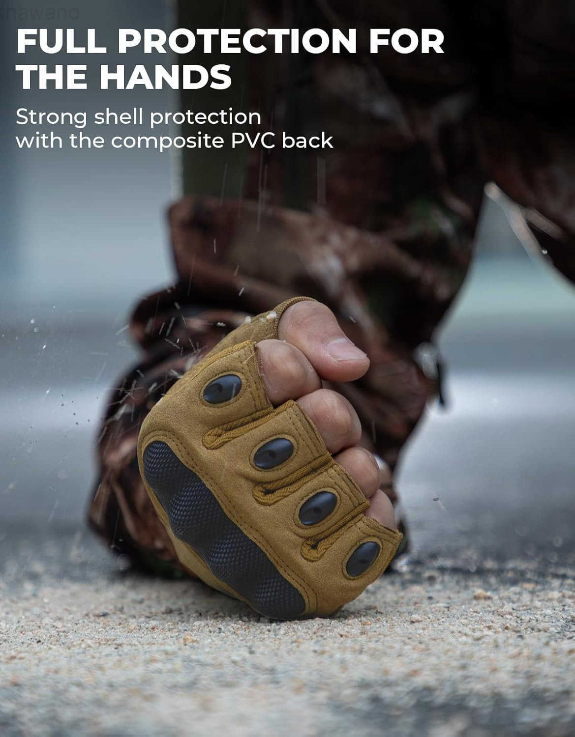 Fingerless Tactical Gloves for Men Motorcycle Gloves for Outdoor Work Sports Fingerless Cycling Gloves for Hunting Hiking CampingW250911