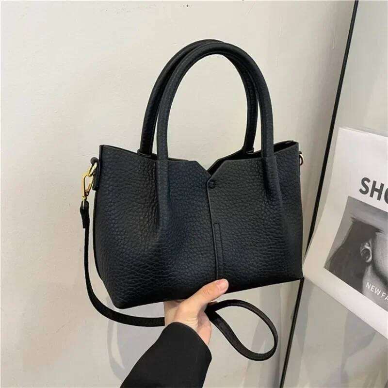 New Ladies Stylish Retro Crossbody High End Handbag Combo Multi Functional Purse Bucket Tote For Daily Use