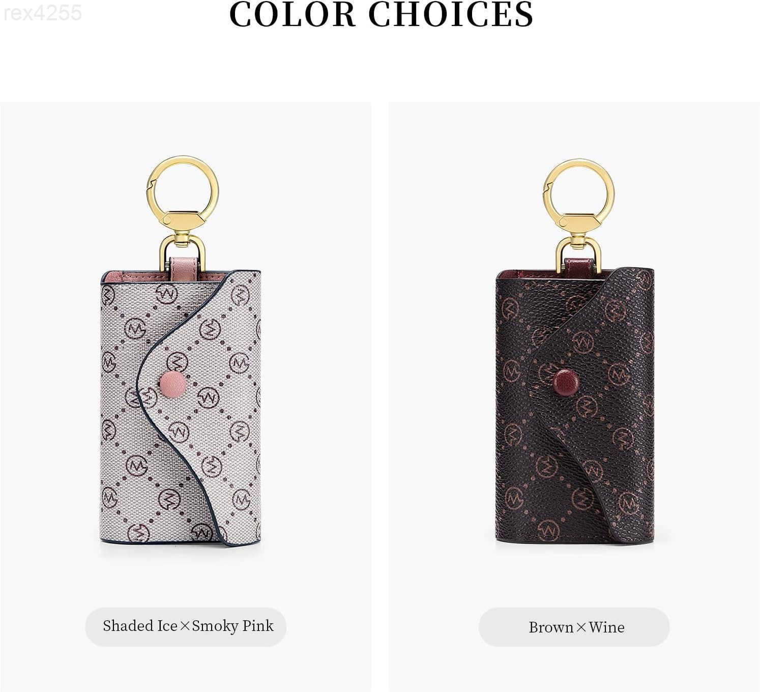 Women PVC Leather Car Key Chain Card Holder Wallet Pouch 6 Hook Snap Closure keys Money Organizer CaseW250911