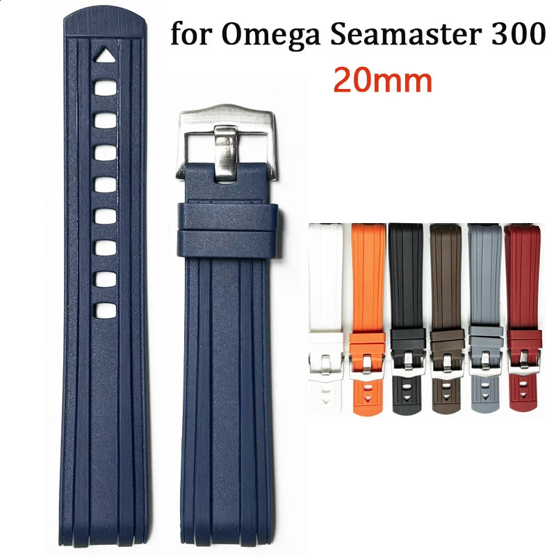 Curved End Rubber Strap for 300 20mm Sport Waterproof Men tpu Replace Bracelet Band Watch Accessories 250910