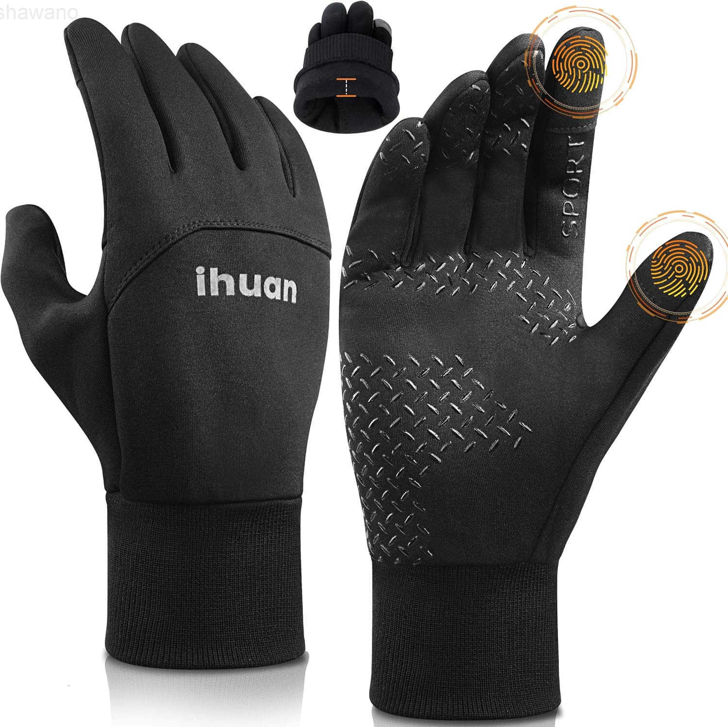 Winter Gloves for Men Women Waterproof Running Cycling for Cold Weather Thermal Warm Windproof Material and Touch Screen Finger for Skiing Snow Drivin