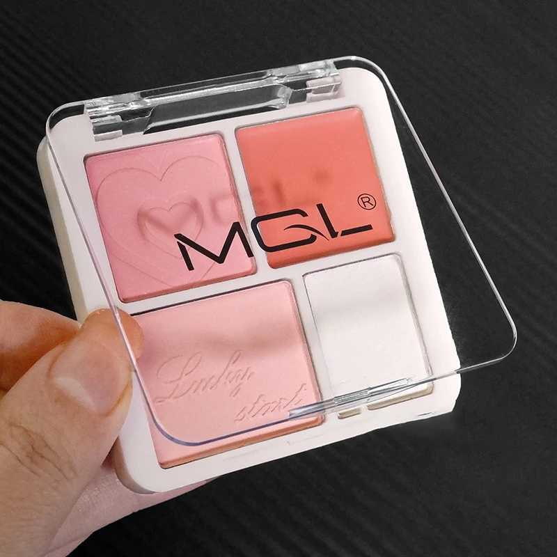 4 Color Pink Peach Blush Powder Cream Palette Highlighter Matte Expanding Color Brightening Face Blusher Rouge Makeup Cheek Tint W250911