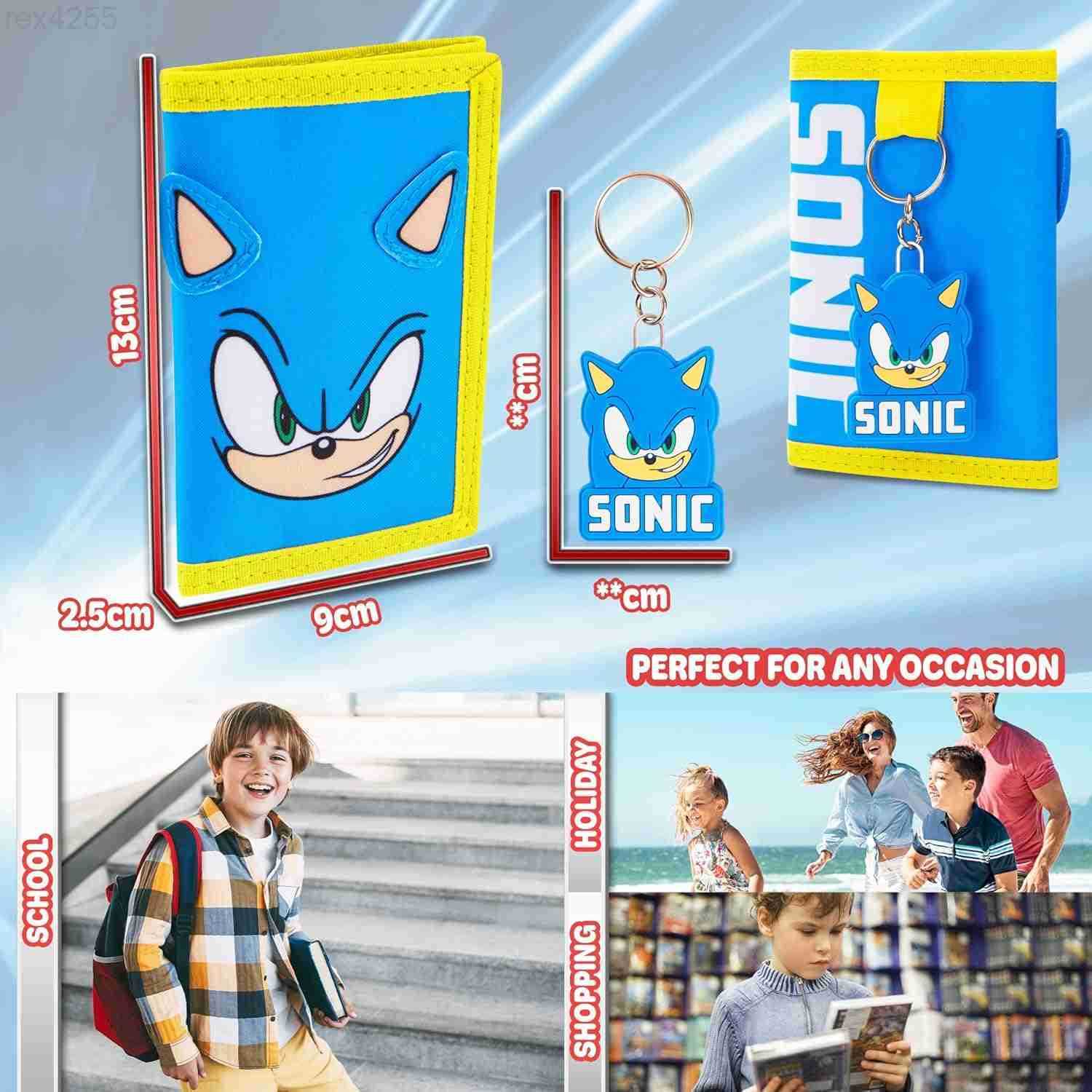 The Hedgehog Boys Wallet with Keychain for Kids Teens Trifold Card Holder Small Wallet Coin Purse Key Ring Cool Gaming Gifts for BoysW250911