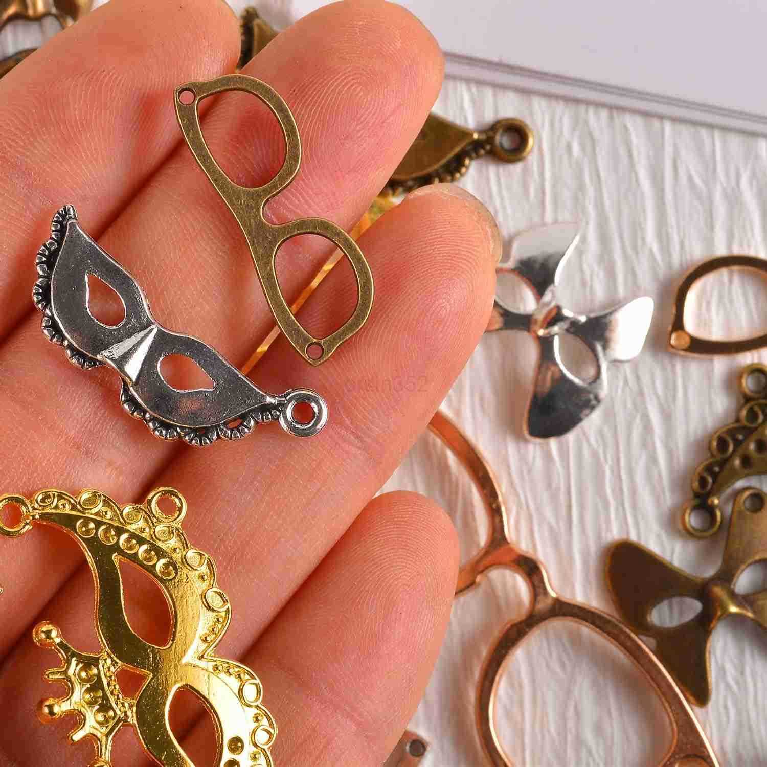 100 G Vintage Antique Metal Charms for Jewelry Making Bulk Silver Gold for Necklace Earrings DIY CraftsW250911