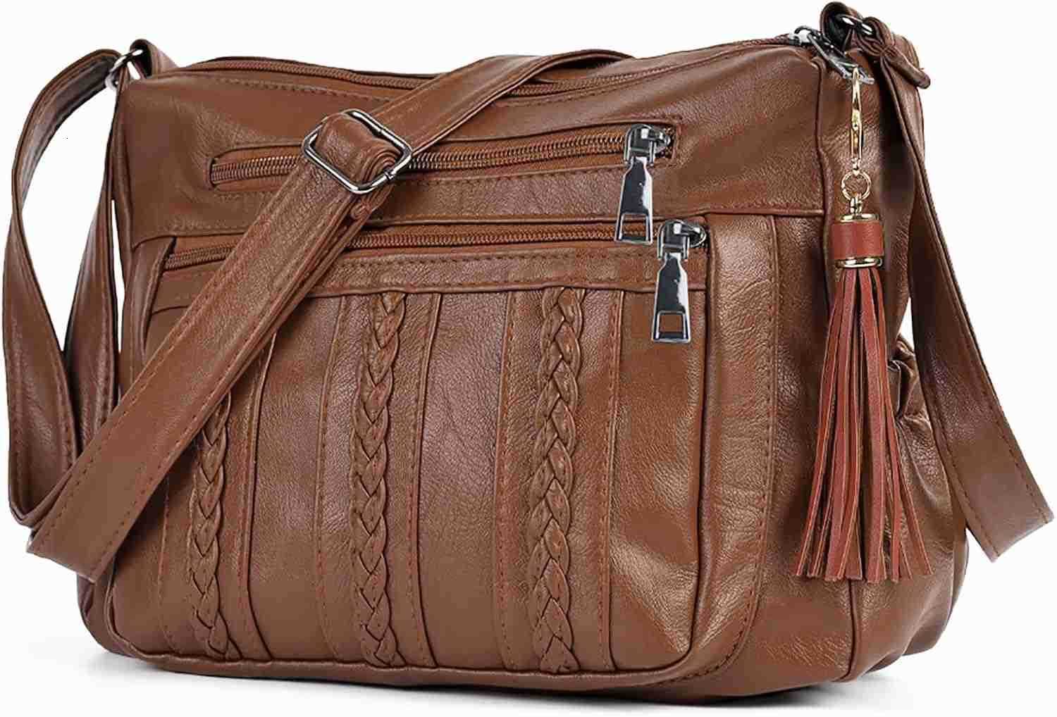 Purses for Women Pocketbooks Soft PU Leather Ladies Crossbody Purse Multi Pocket Shoulder BagW250911