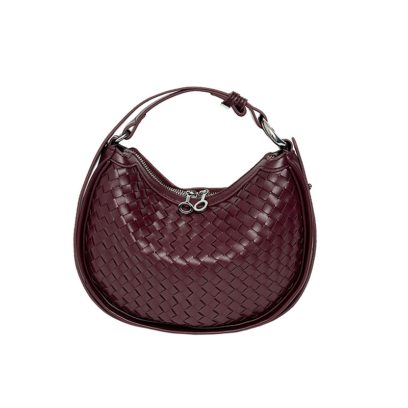 2025 new cross-border shoulder bag luxury bag hand woven crescent bag designer bag large capacity armpit bag niche Korean women's bag