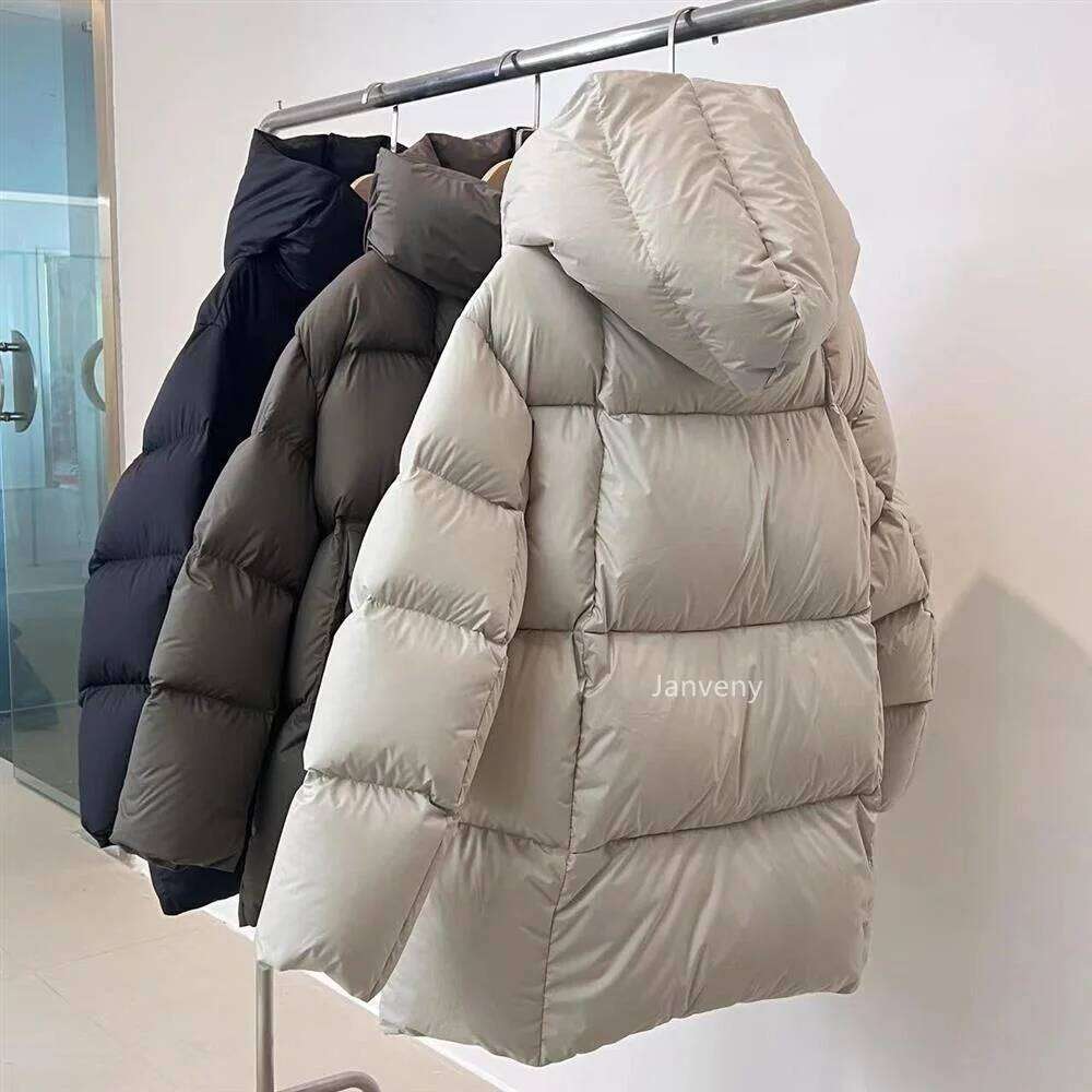 Janveny Winter 90% White Duck Down Jacket Women 2025 Fashion Female Thick Warm Fluffy Parkas Loose Oversized Puffer Coat Outwear