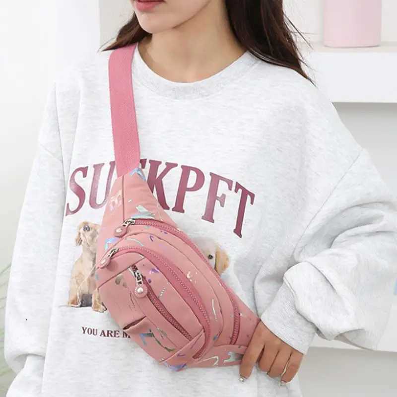 Casual Trendy Waist Bag Women Lightweight Oxford Fabric Print Stitching MultiPocket Fanny Pack Daily Commute Bags Z250911