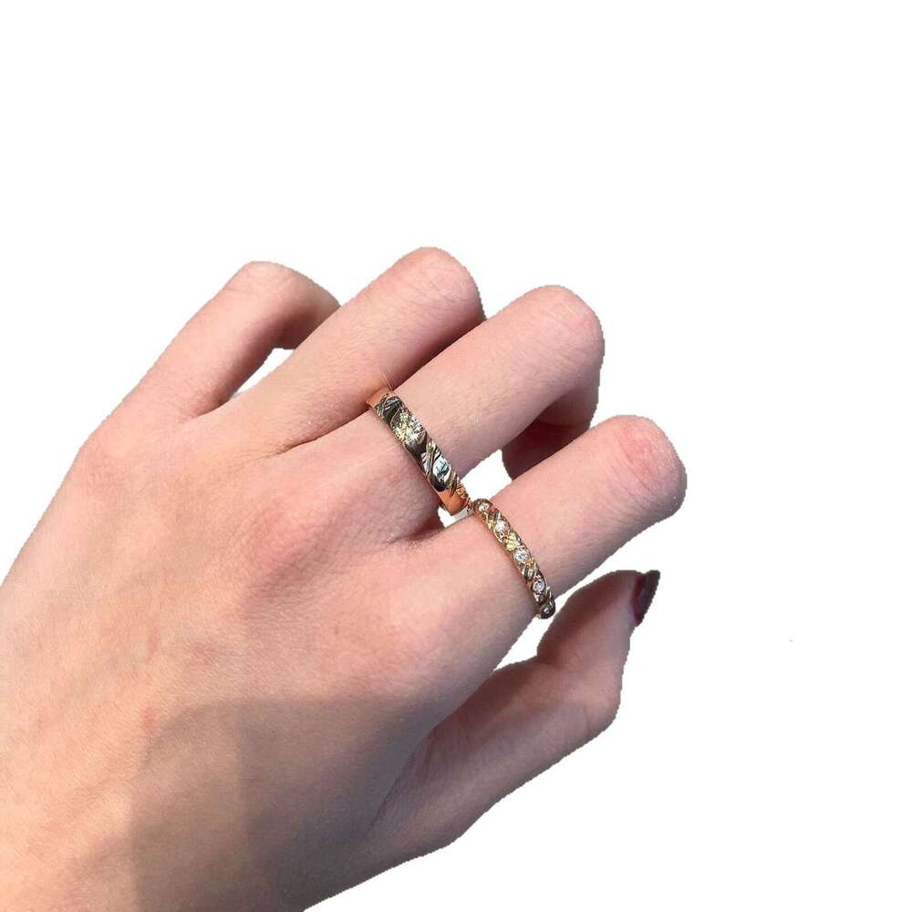 Shangjia Xuan Love Women's Wedding Diamond Ring Niche Couple Rings Ins Valentine's Day Wave Shape