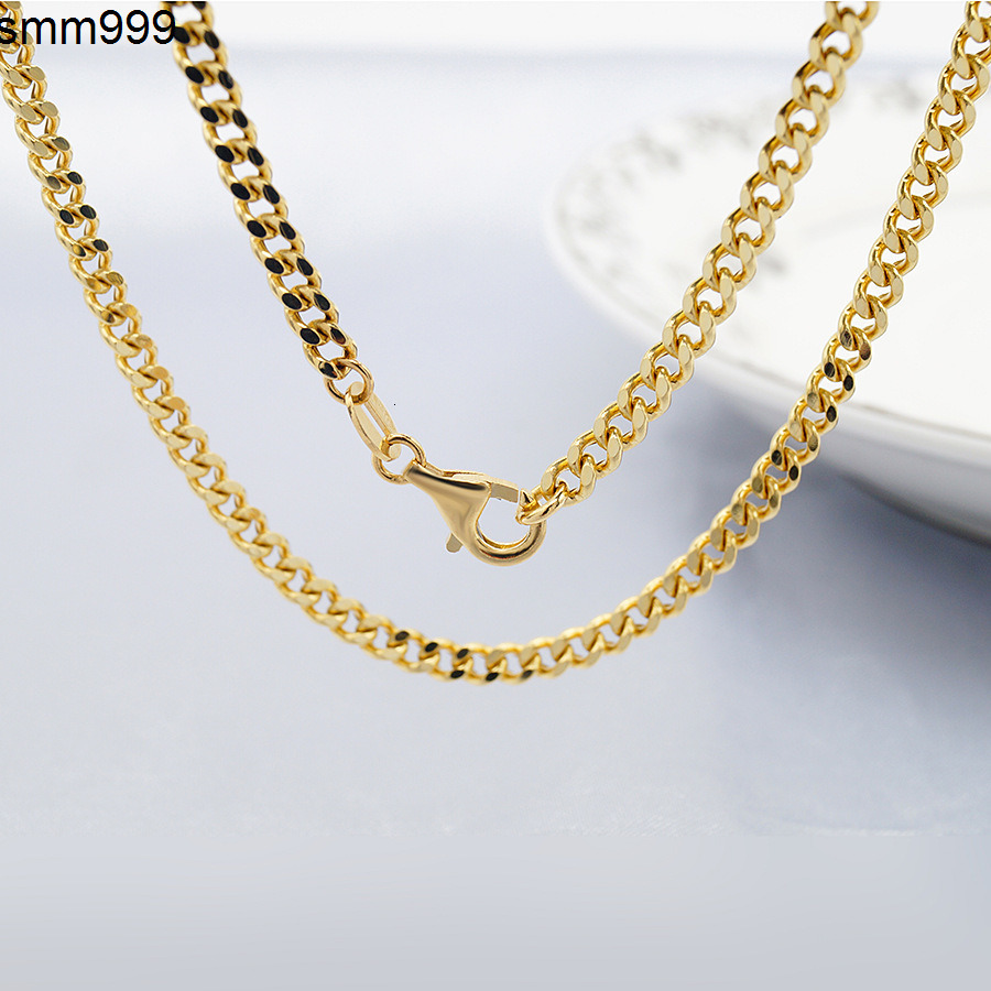 Gold 18k Real Gold Necklace Hiphop Miami Unique Design Fine Jewelry Curb Cuban Link Chains with Au750 Gold Chains Necklace