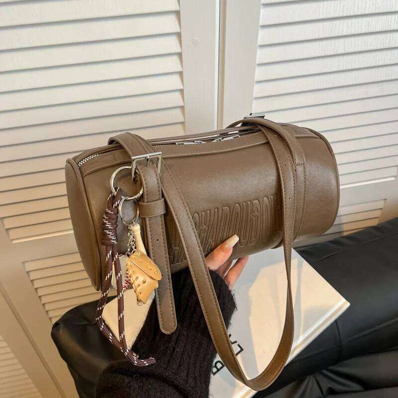 Cross Body Bag Multifunctional Cylinder Shaped Shoulder Bags For Women Latest Designer Handbags With Pendant Clutch Purse