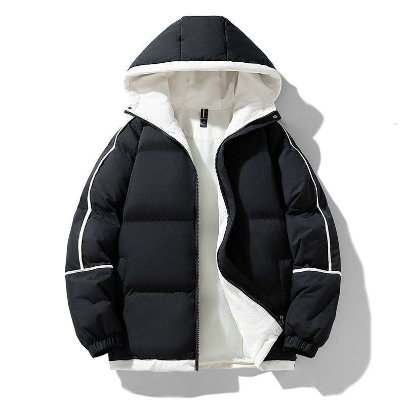 European Size Couple Men's Winter New Casual Loose Hooded Coat Fashion Thickened Cotton Jacket