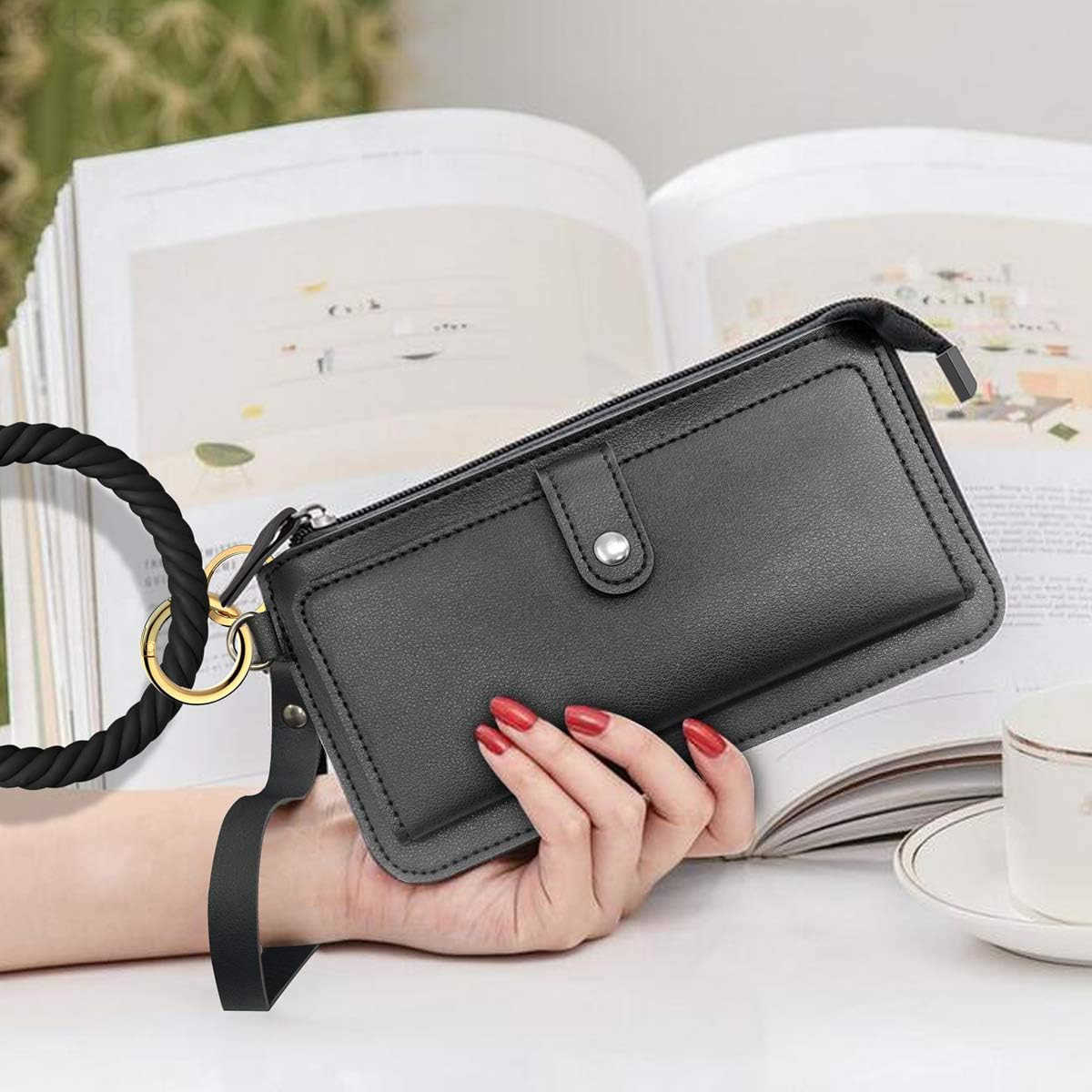 Wristlet Keychain Silicon Key Ring Wallet Bracelets Card Holder Purse with Tassel for Women GirlW250911