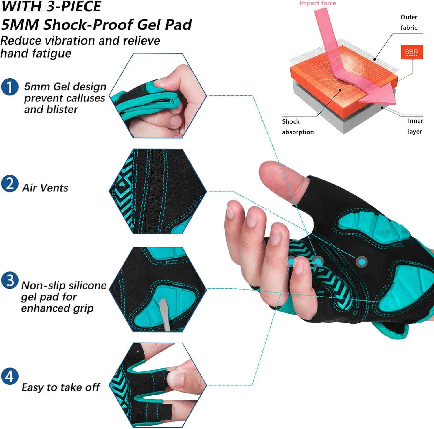 Cycling Gloves Bike Gloves for MenWomen5MM Gel Pad Half Finger Bicycle Biking Gloves for CyclingWeight LiftingGymMotorcycleOutdoor SportsW250911