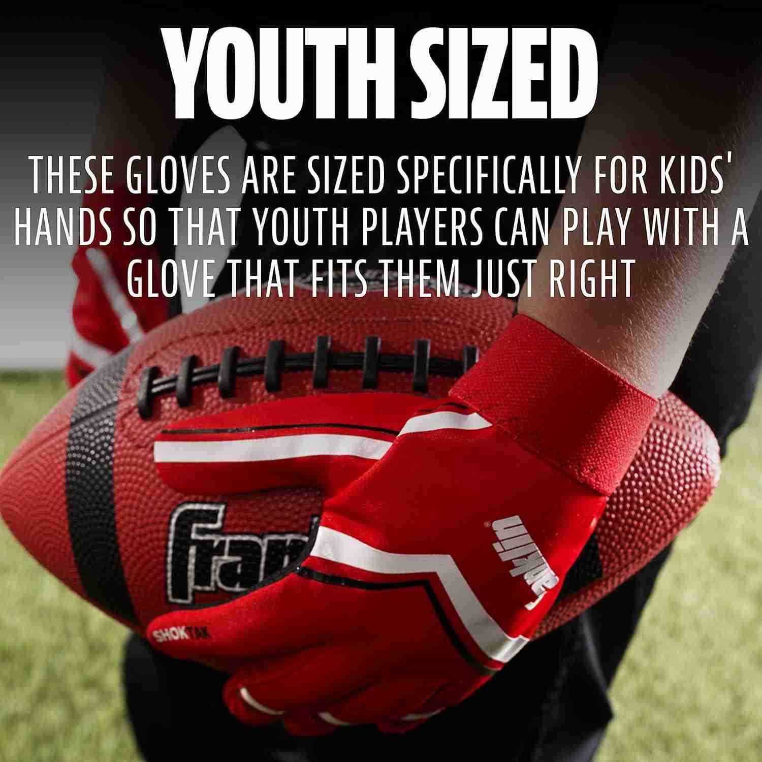 Sports Youth Football Receiver Gloves Shoktak Youth Gloves Kids Football High GripW250911