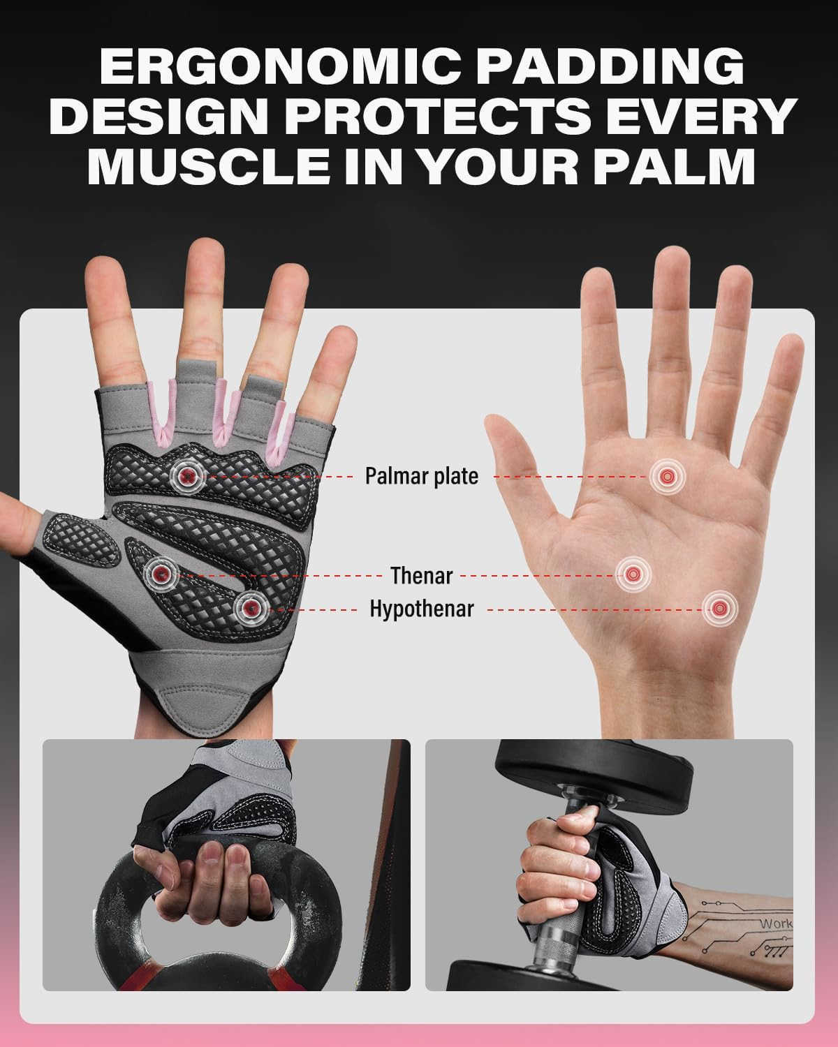 Workout Gloves for Men and Women Weight Lifting Gloves with Excellent Grip Lightweight Gym Gloves for Weightlifting Cycling Exercise Crosstraining Pul