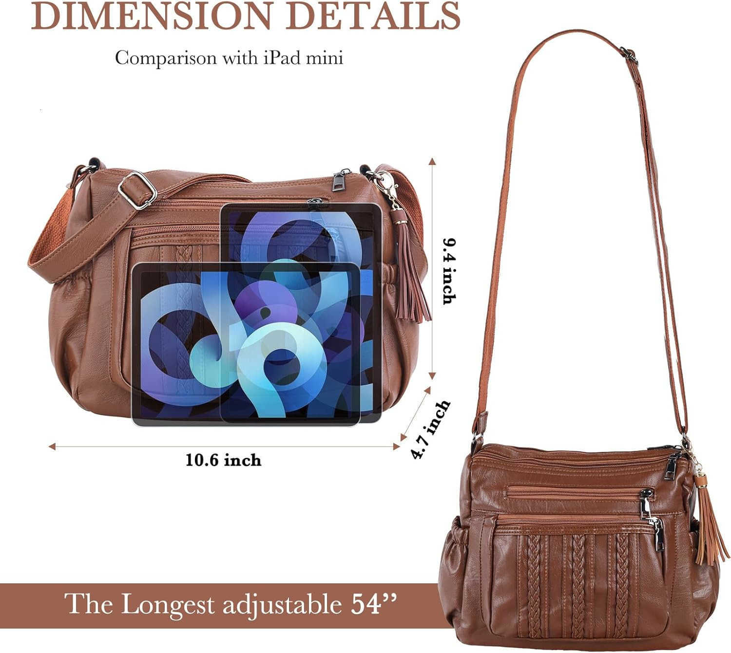 Purses for Women Pocketbooks Soft PU Leather Ladies Crossbody Purse Multi Pocket Shoulder BagW250911