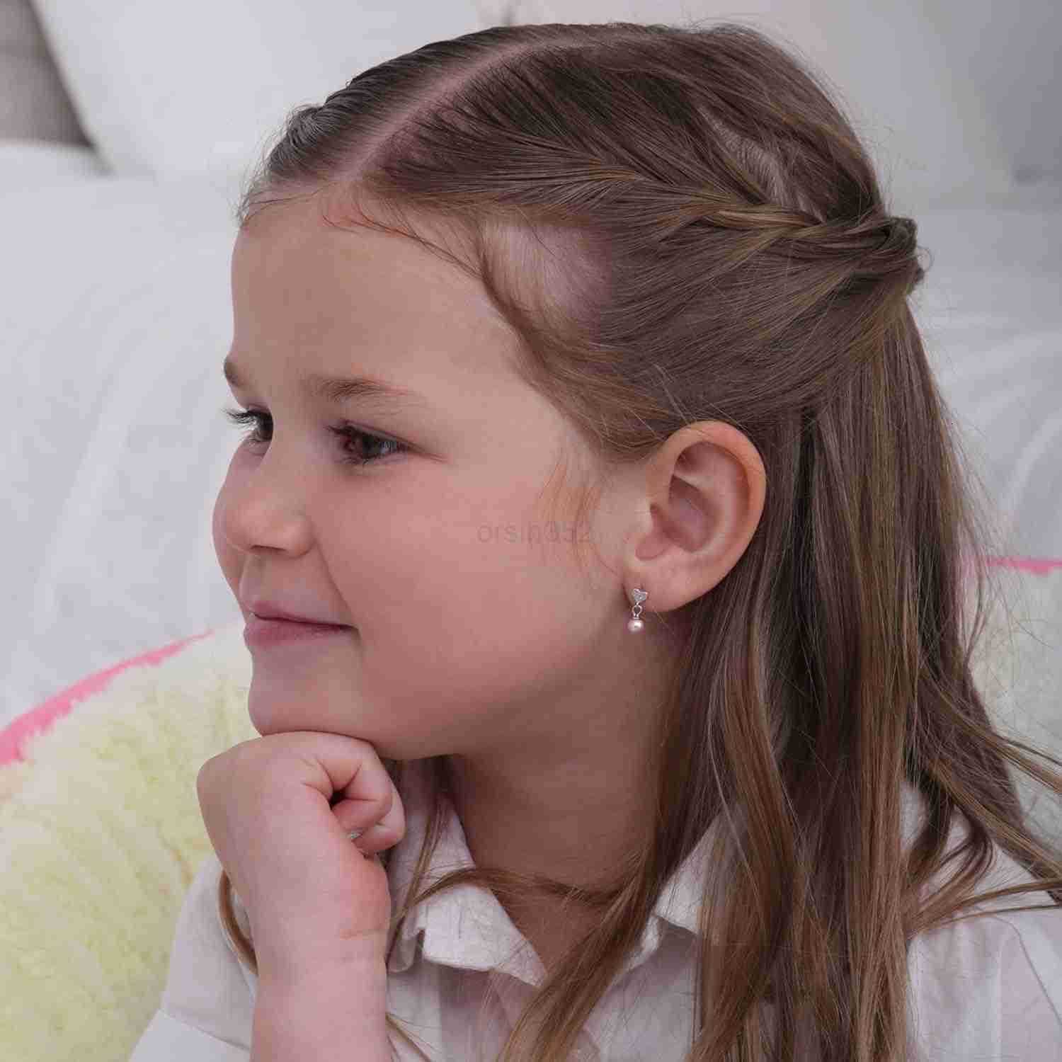 Moments Girls Sterling Silver Earring with Drop Cultured Pearl and Screw BacksW250911