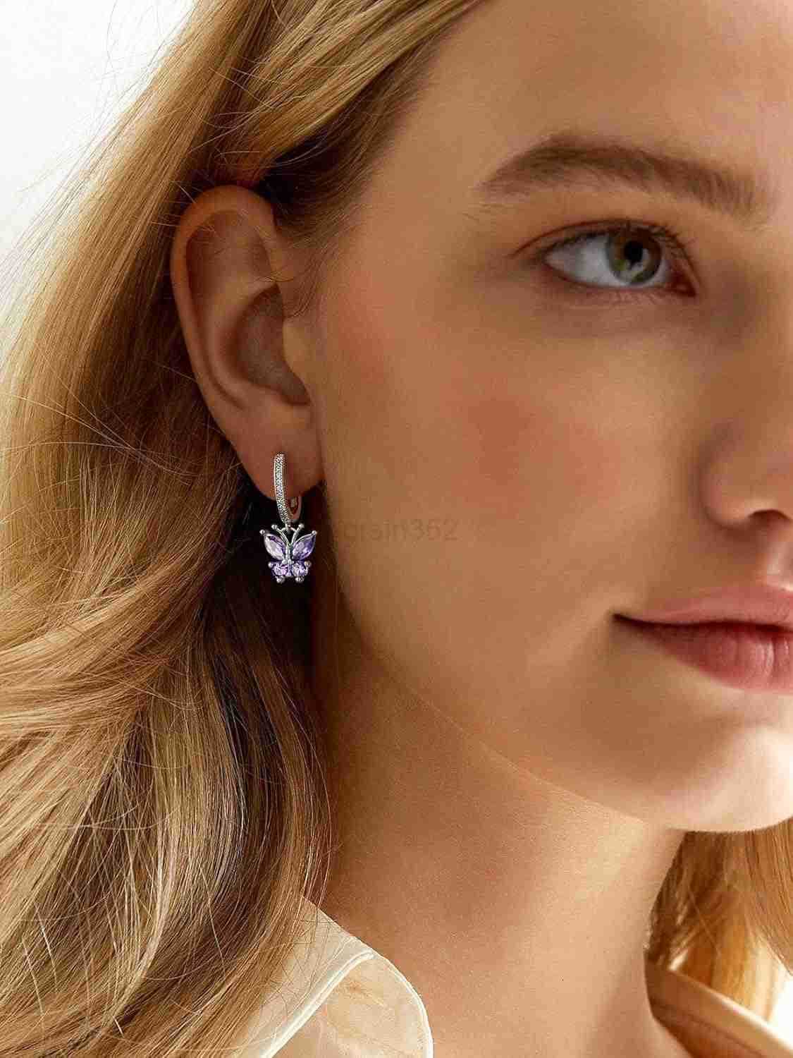 925 Sterling Silver Butterfly Earrings Hypoallergenic Birthstone Earrings for Women Butterfly Dangle EarringDainty Birthday Gifts for WomenHerW250911