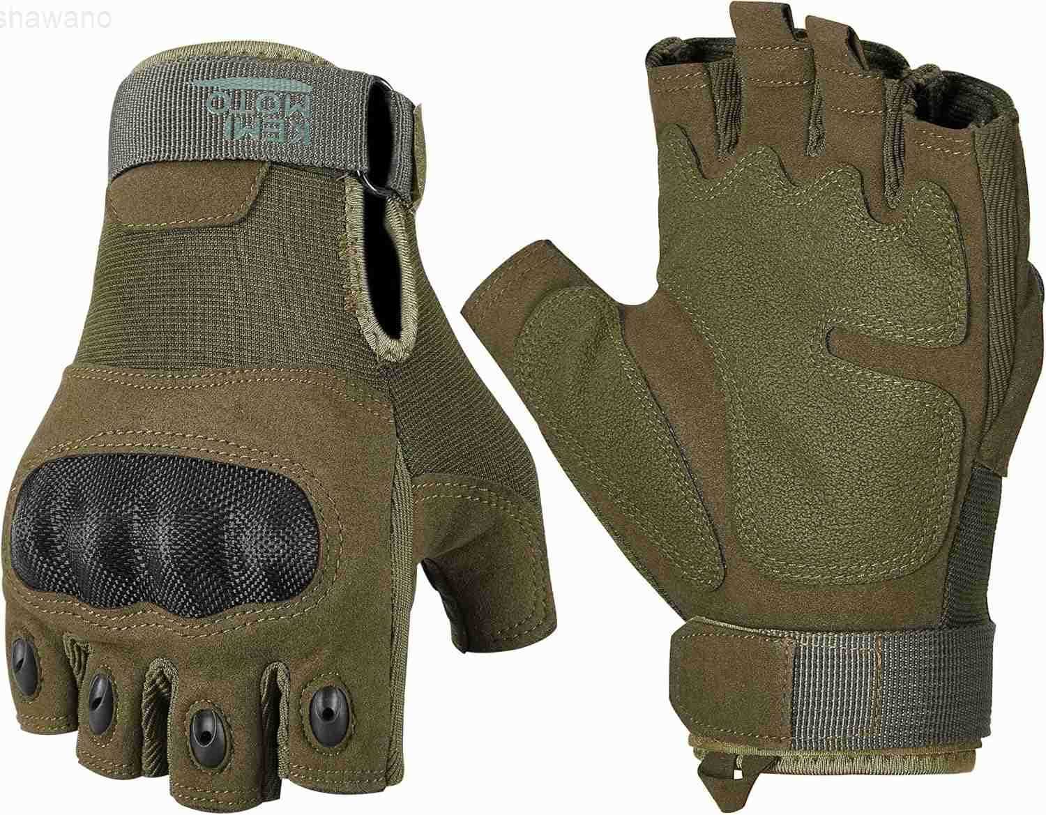 Fingerless Tactical Gloves for Men Motorcycle Gloves for Outdoor Work Sports Fingerless Cycling Gloves for Hunting Hiking CampingW250911