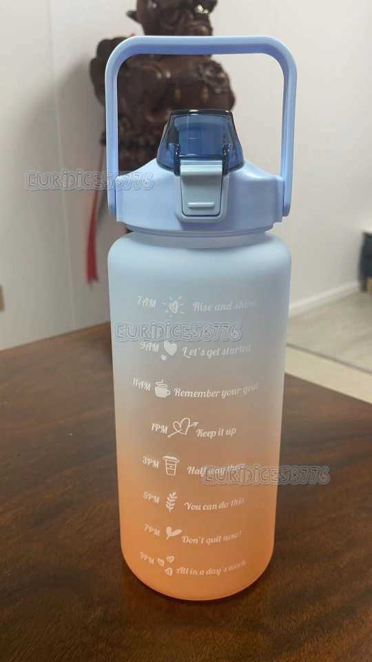 New Gradient Large Capacity Frosted Water Cup Straw Cup Outdoor Sports Kettle H250911