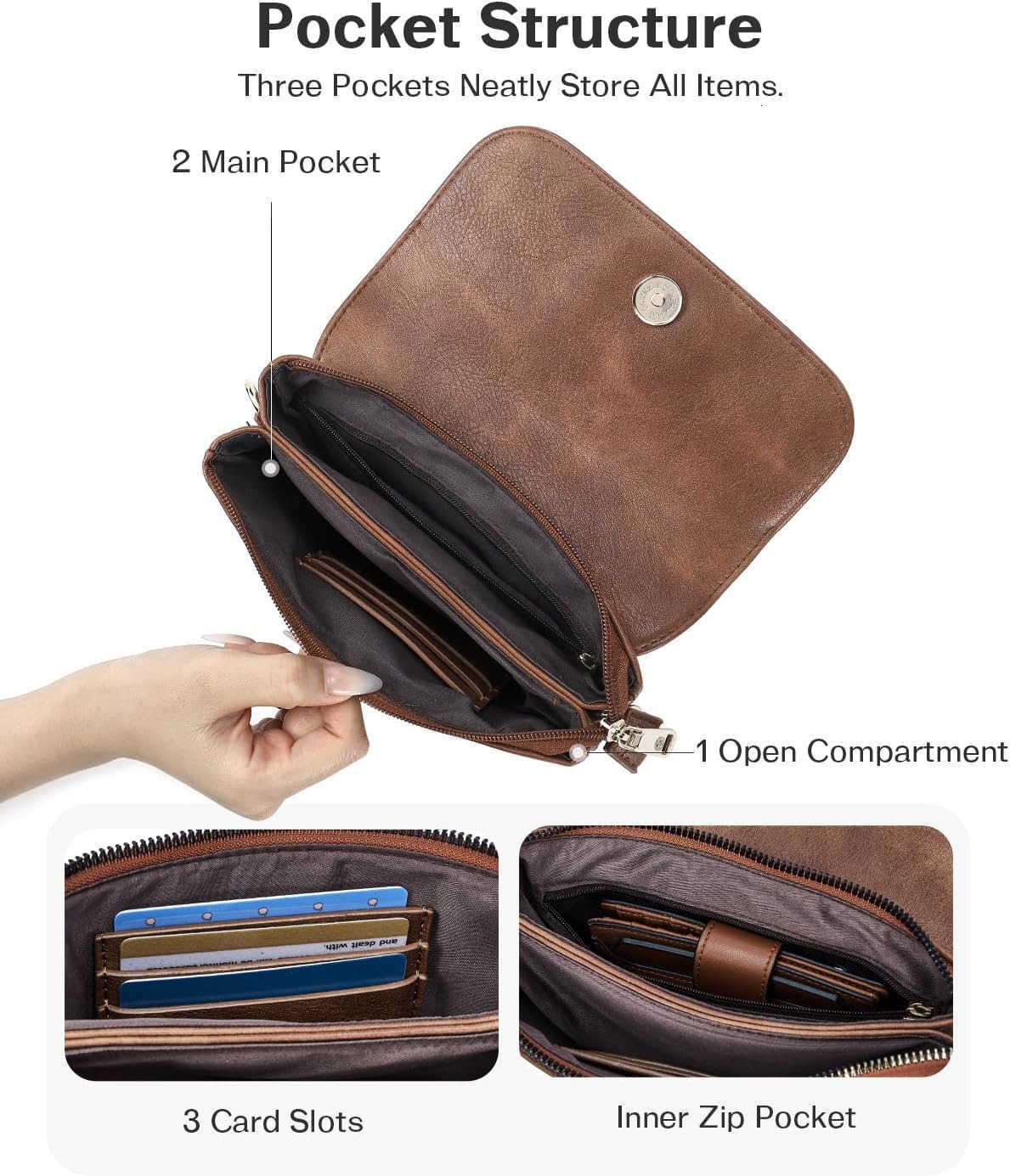 Small Crossbody Bags for Women Wristlet Wallets for Women Small Trendy Vegan Leather Phone Purse Handbag for TravelW250911