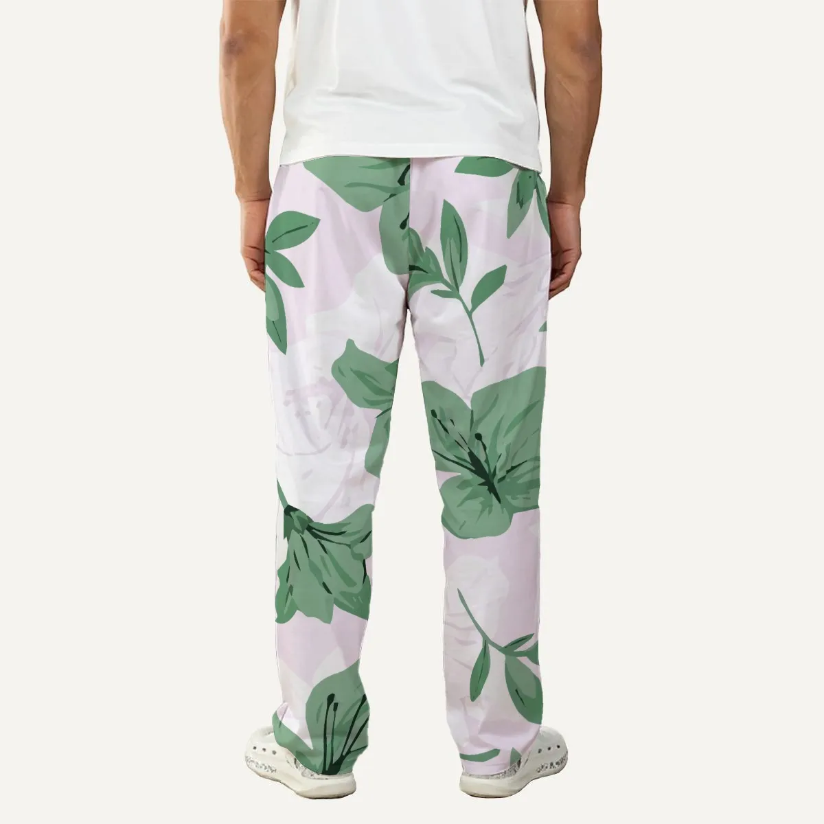 DHgatepod Men's All-Over Print Sleep Pants - Soft Milk Silk Fleece, Breathable Lounge Pants with Elastic Waistband for Home Comfort