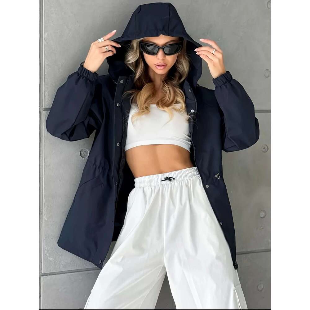 Women's Autumn New Waterproof Jacket Slim Fit Trench Coat Windproof Parka