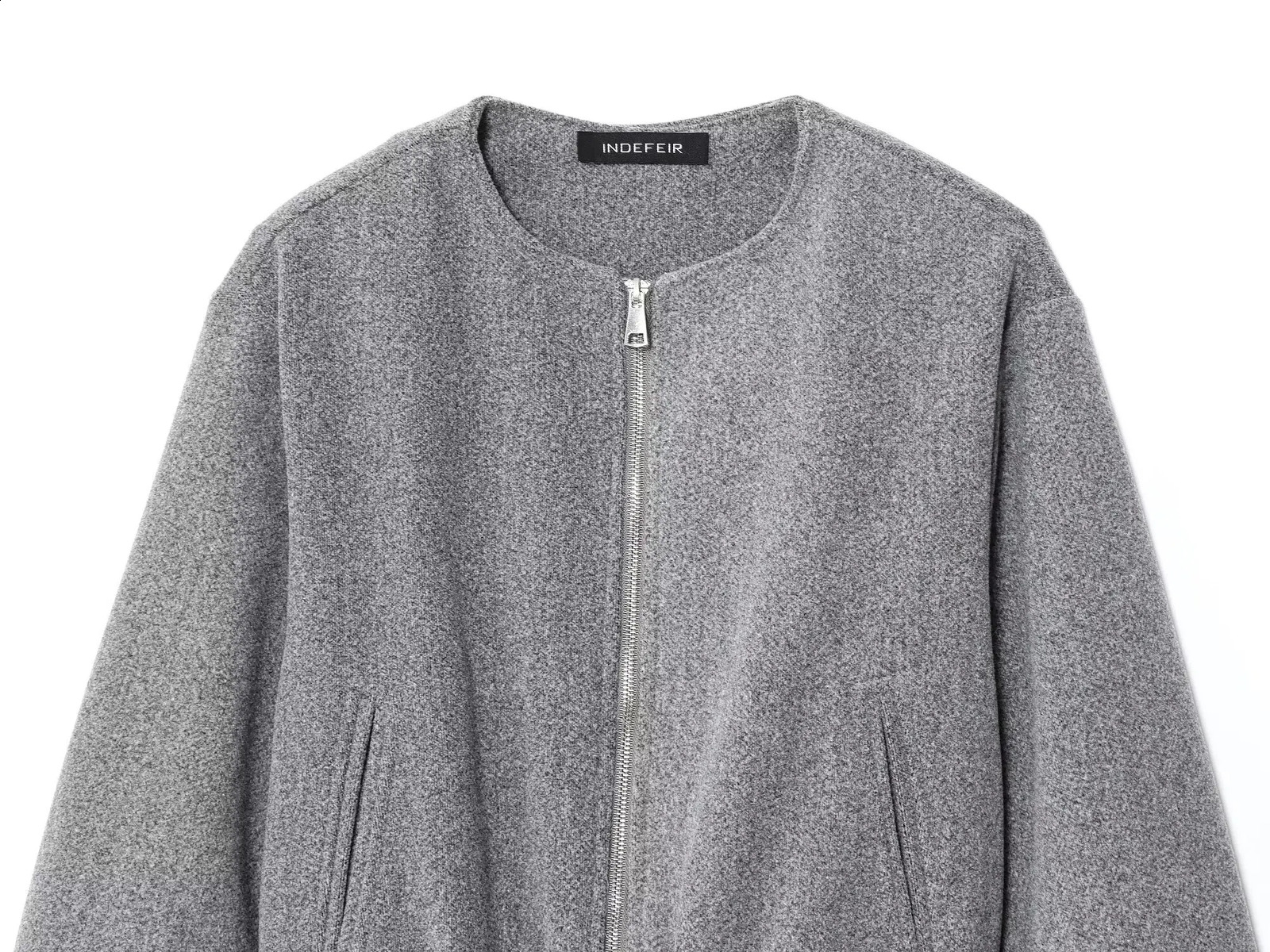 TRAF French round neck zipper simple womens autumn item solid color long sleeved soft versatile pilot jacket 250911