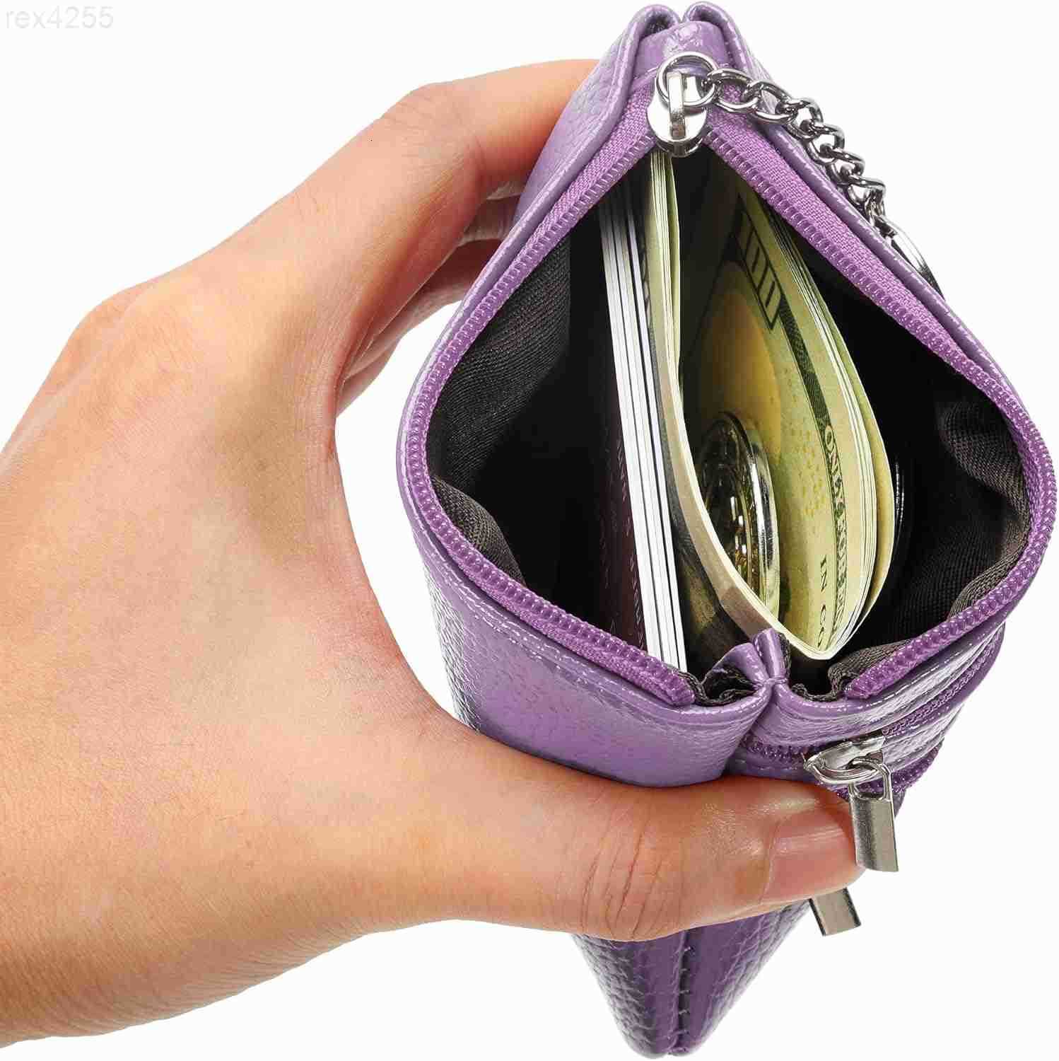 2 Pack Coin Purse Pouch Change Card Holder Small Wallet with Keychain for Women and Men Light Purple Light PurpleW250911