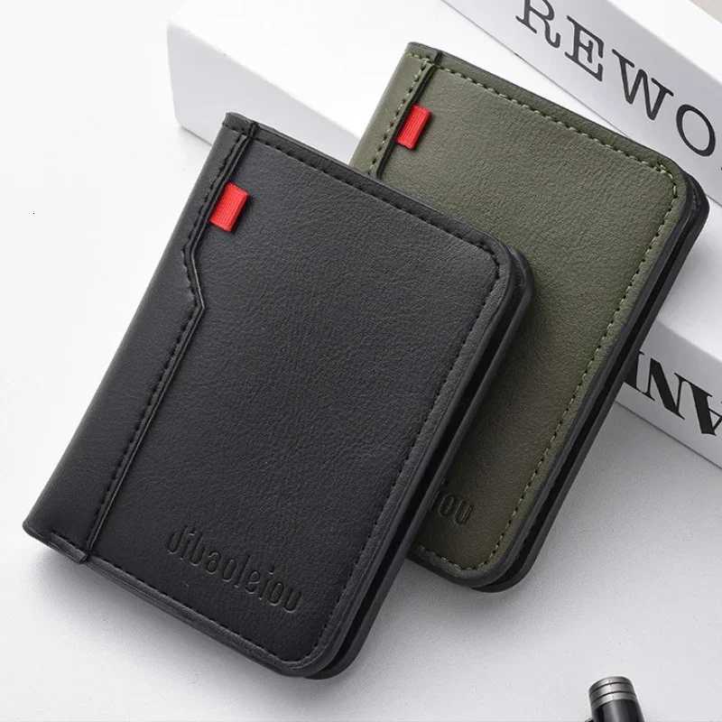 1Pc New Ultrathin Mini Soft PU Leather Credit Card Wallet Holder Short Vertical High Quality Mens Small Short Wallets Purse W250911