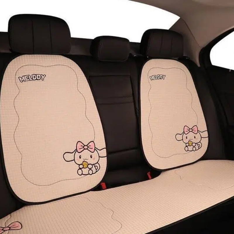 2025 New Design Cartoon Rabbit Bow Breathable Fabric Car Seat Cushion Stylish Comfortable Auto Seat Cover for Women Men 250910