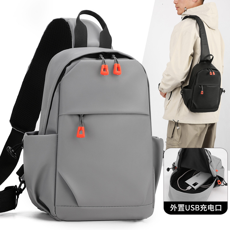 Trendy Free Shipping Simple Men S Chest Bag Multi Functional USB Charging Handheld Shoulder Bag Designer Bag Large Luxury Bag Capacity Sports Cycling 