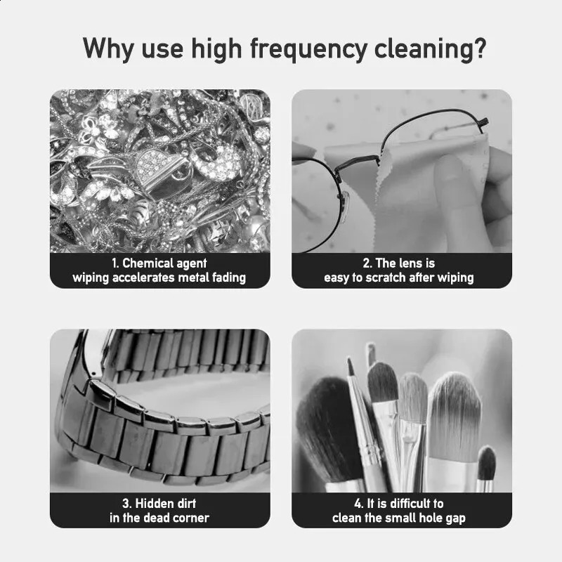 Portable Glasses Cleaner Jewelry Watch Makeup Brush Necklace Mini Washer Ultrasound Vibration Washing Cleaning Machine 250910