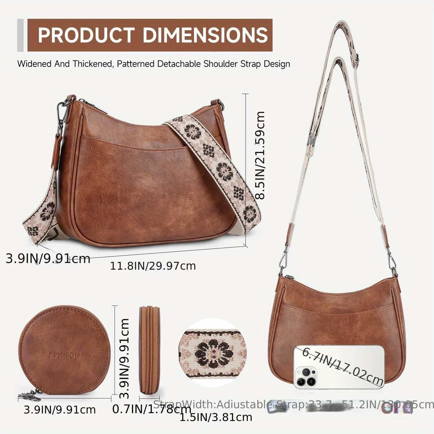 Large Capacity Vintage Womens Tote Shoulder Bag PU Fashion National Style Crossbody Bag For Women Gift Z250911