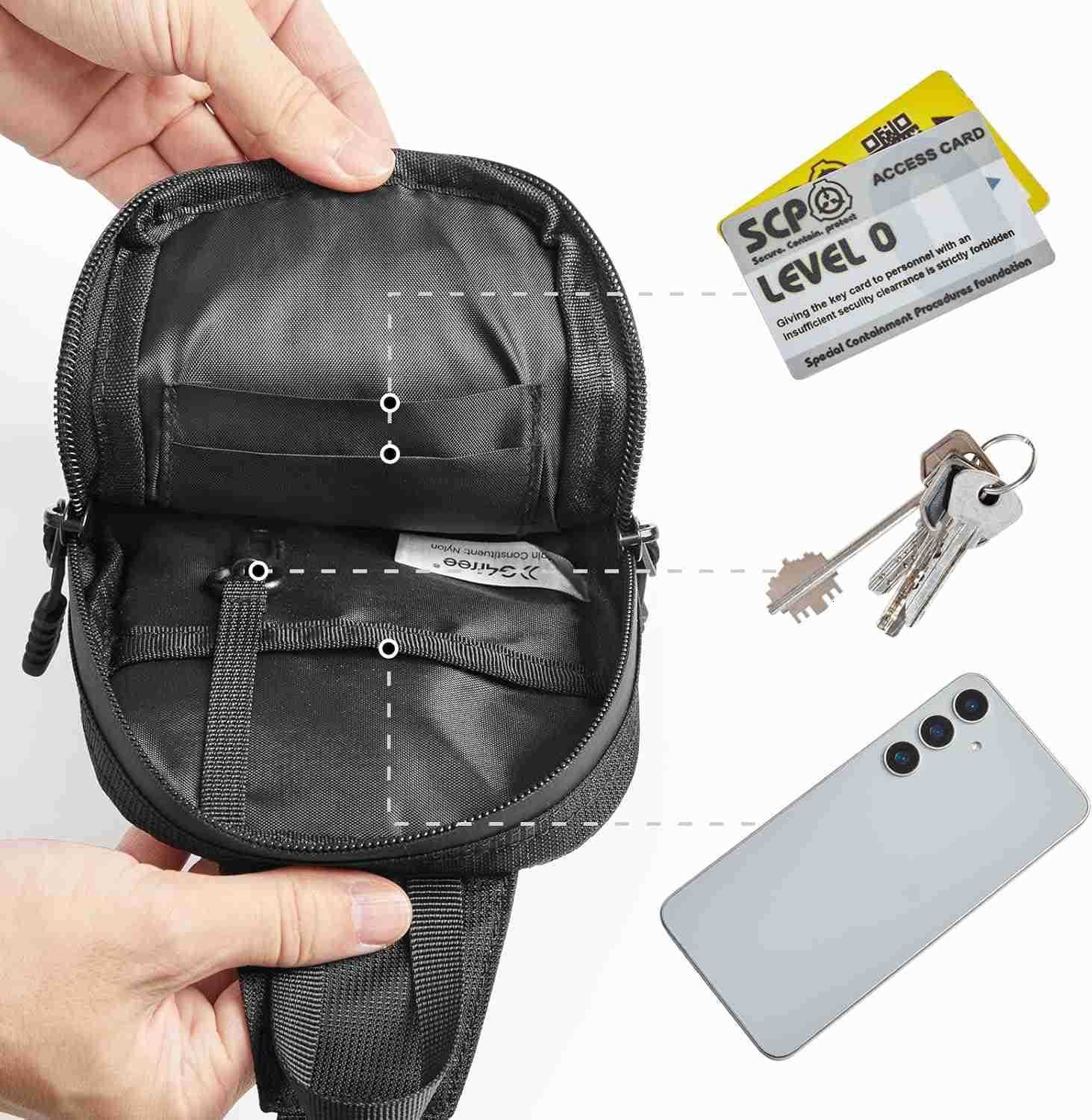 Waterproof Mini Crossbody Sling Bag Small Chest Fanny Pack for Men Lightweight Travel Sports Purse BlackW250911