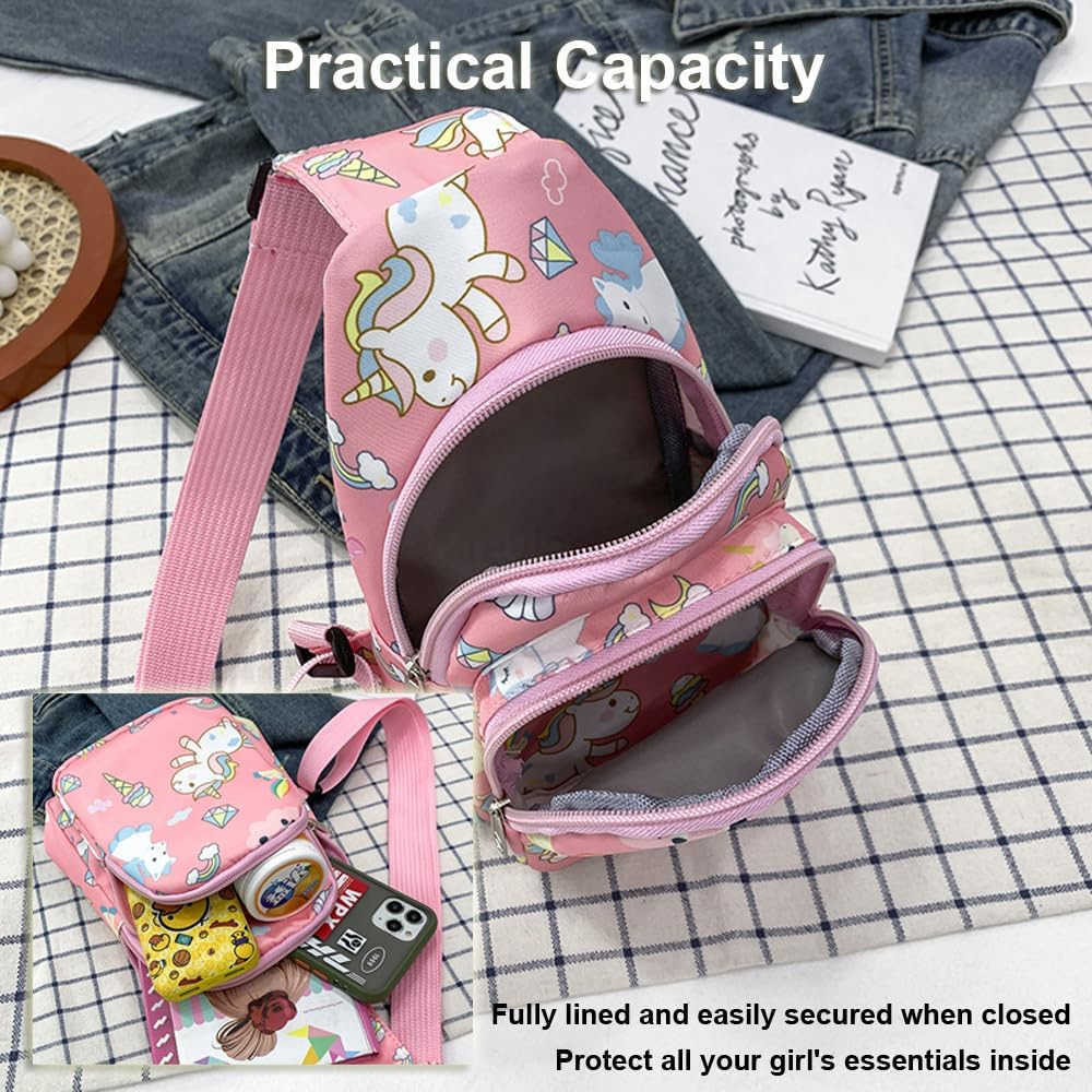 Crossbody Sling Bag Small Nylon Travel Cartoon Bag BlueW250911