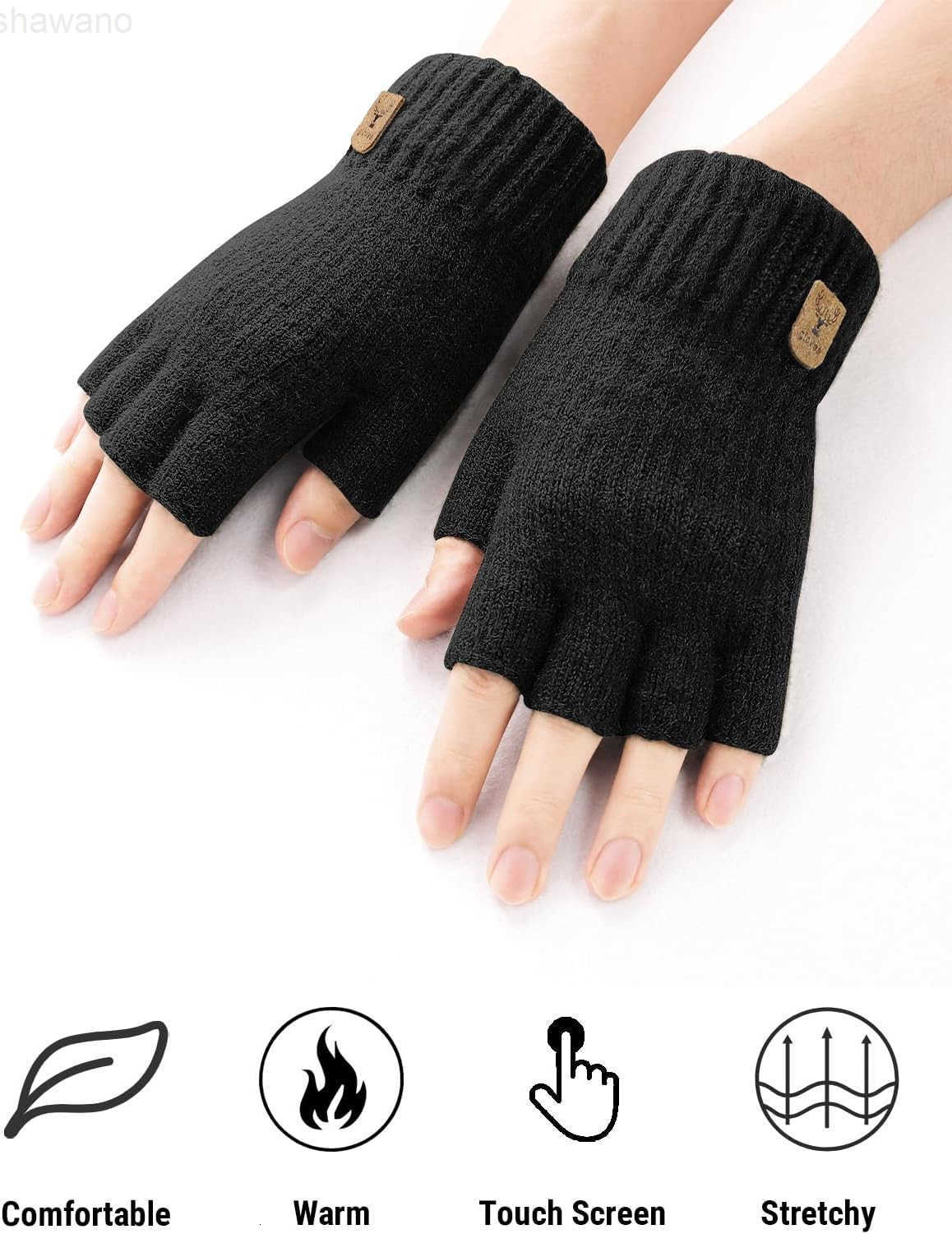 Gloves Half Finger Winter Warm Knitted Gloves Working Running Biking Driving for Men and WomenW250911