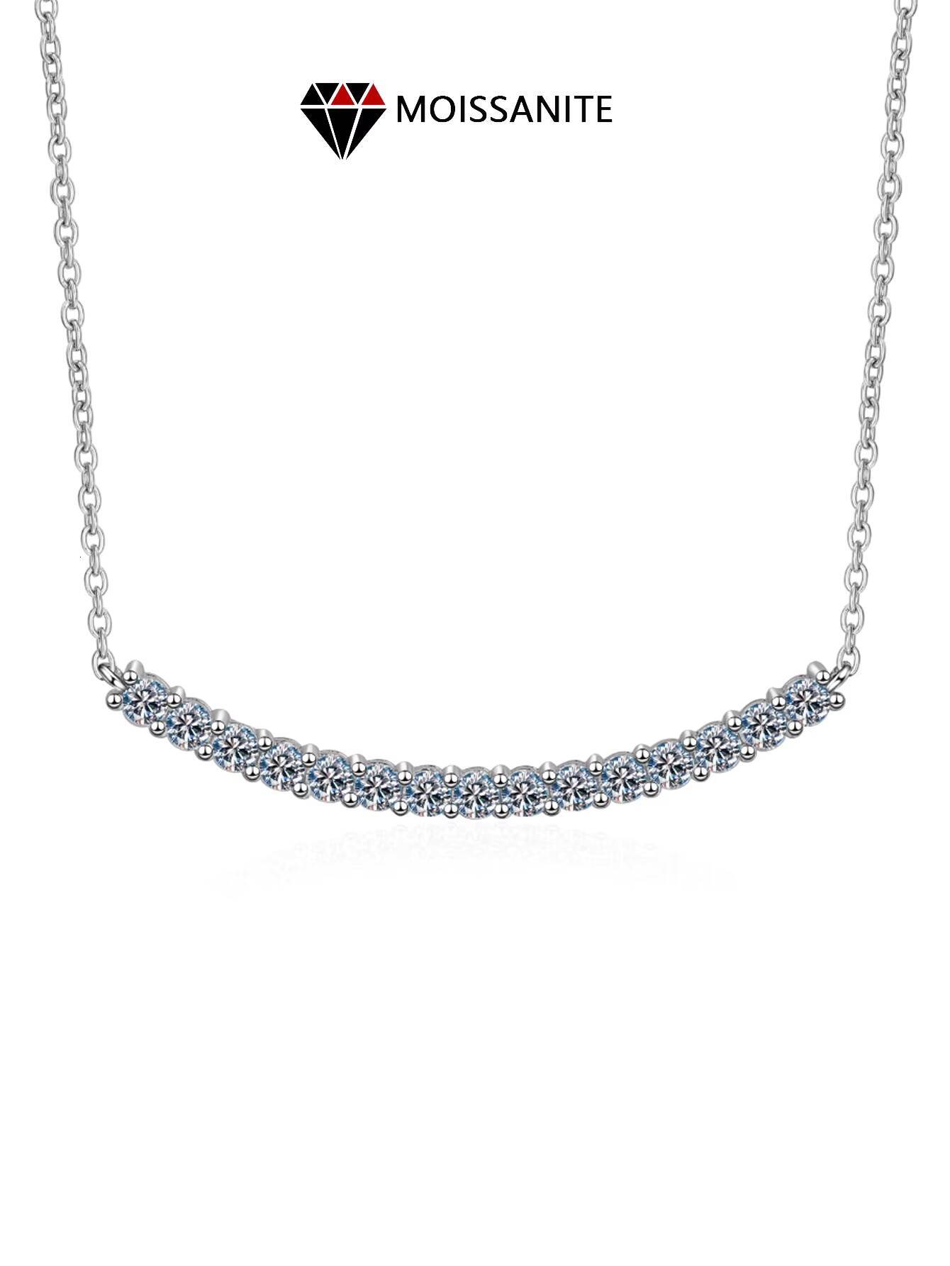 01Moissanite Moissanite Pendant Necklace VVS1 Stone Diamond Simple Balance Bar Design 925 Silver Fine Jewelry for Women PerfeMoissanite Gift