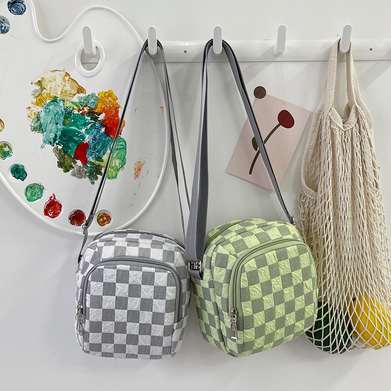 Fashion Checkerboard Small Square Bag Korean Free Shipping Style Stylish Lightweight Luxury Designer Bag Bag Shoulder Bag Outdoor Casual Versatile Cro