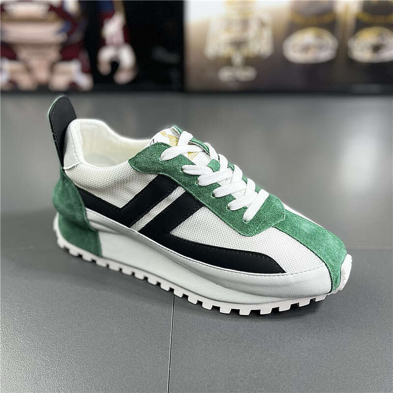 Men's Breathable Sports Casual Thick Sole Height Increasing Forrest Gump Trendy Fashion Versatile Mesh Color Block Shoes for Men