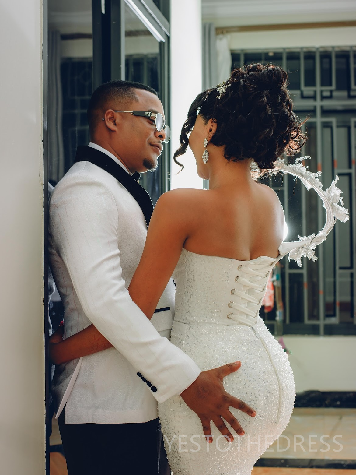 2025 Aso Ebi African Wedding Dress Bridal Gowns For Bride Mermaid One Shoulder Illusion Beaded Lace Pearls Ruffles Appliqued Lace Wedding Gowns For Bl