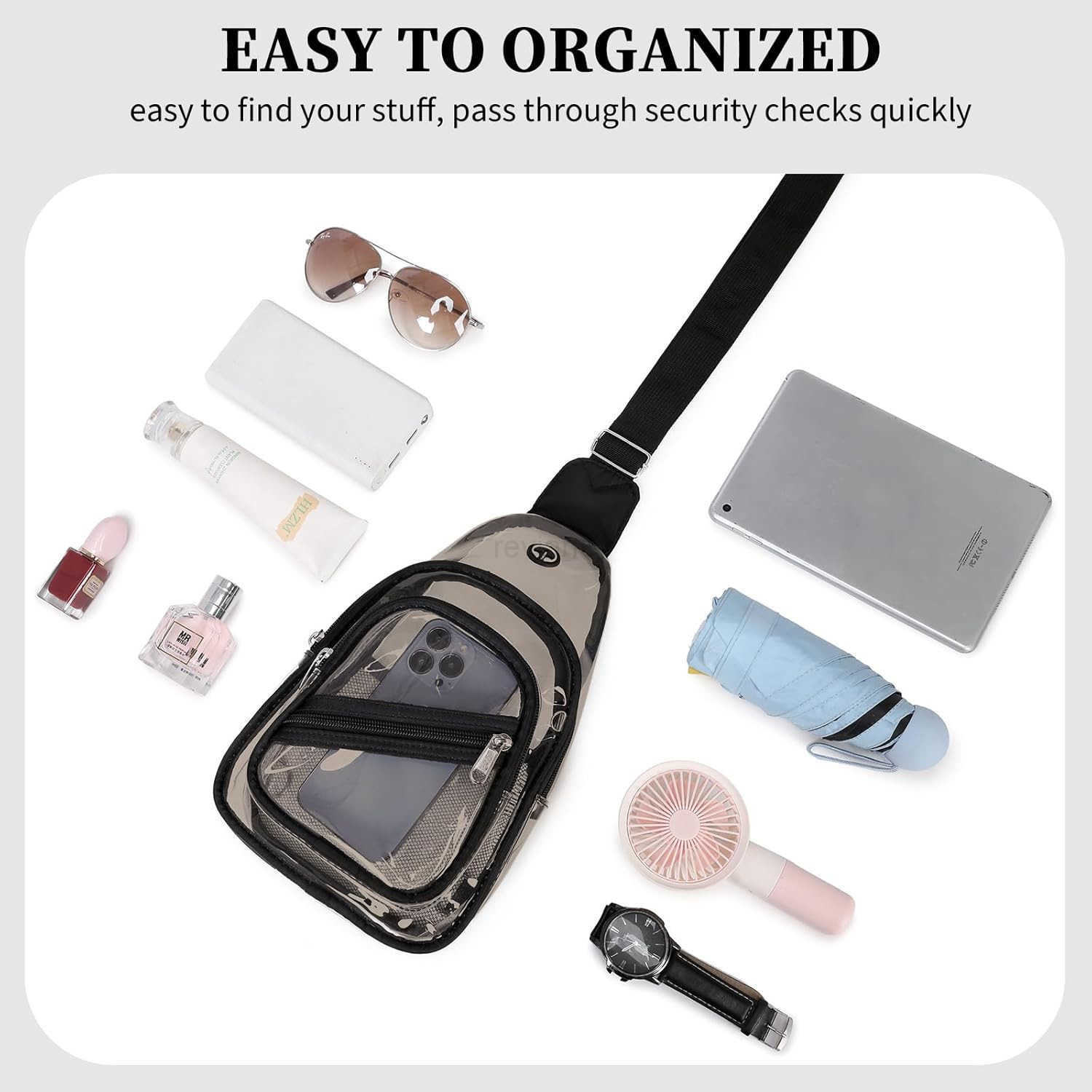 Clear Bag for Stadium Events Clear Backpack Purse for Women Waterproof PVC Crossbody Fanny Pack for ConcertW250911