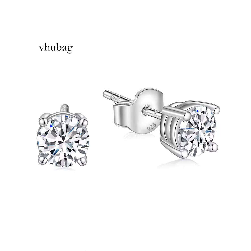 Classic 0.5ct Moissanite Stud Dia Round Cut for Women Sterling Sier Earrings Hypoallergenic
