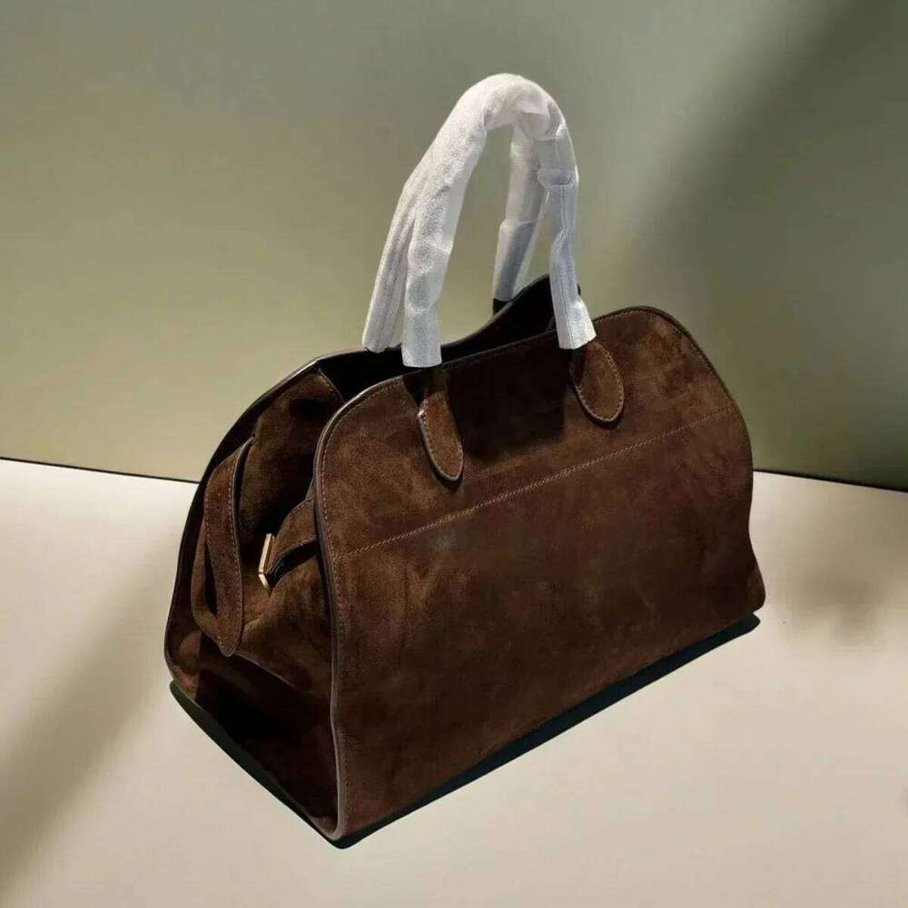 High Quality Margaux 15 Cowhide Handbag Shoulder Margaux15 Soft Genuine Leather Large Capacity Suede Tote Bag